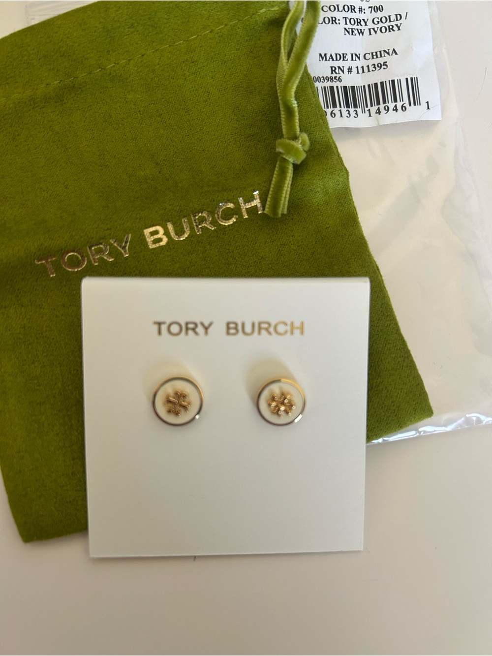 Tory Burch Kira Enamel Circle Stud Earring